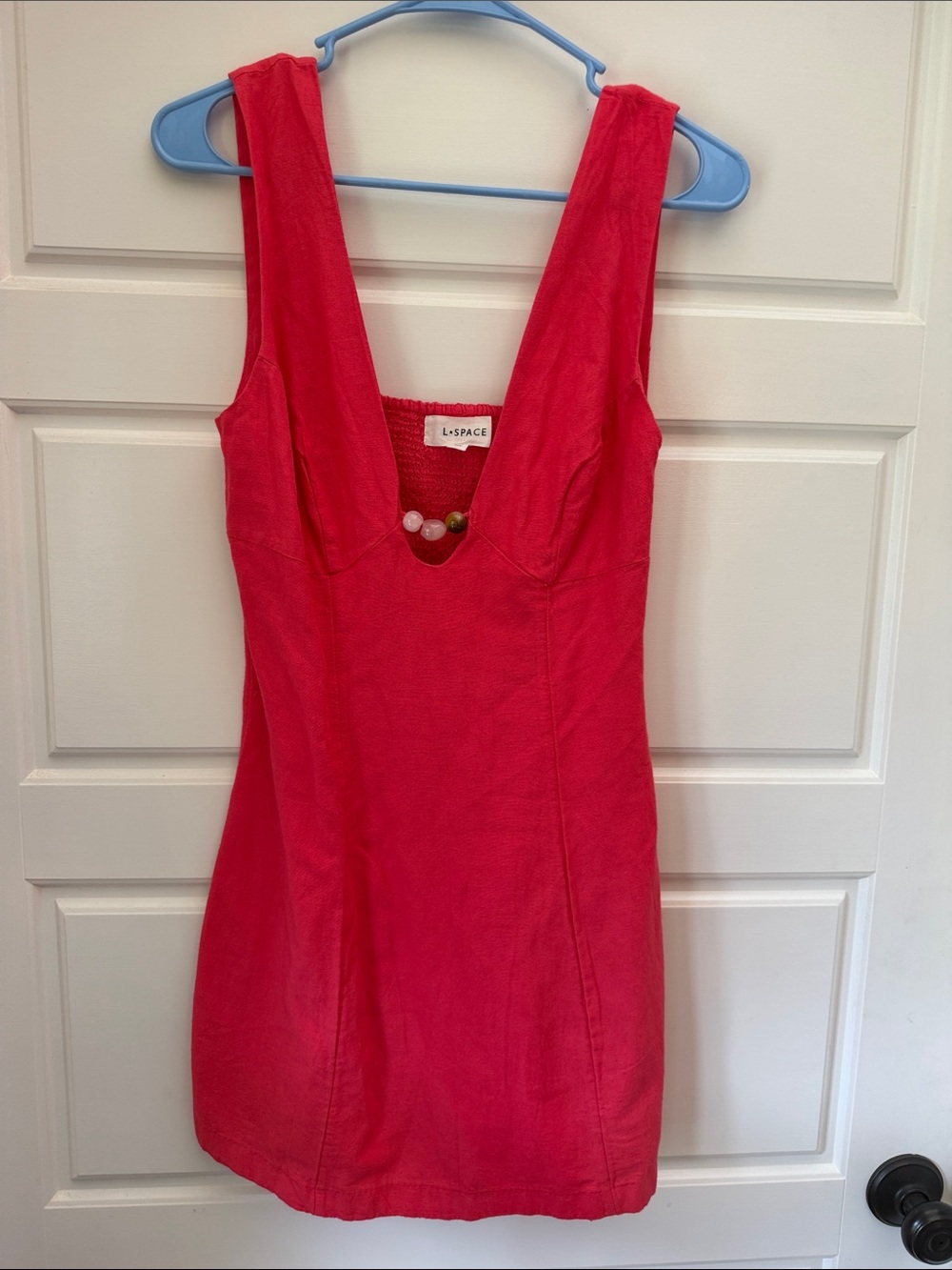 l*space Bright Pink Scoop Neck Mini Dress
